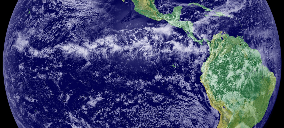 Enlarged view: Satellite image of the ITCZ over the East Pacific